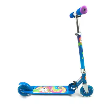 Flower Power Princess Складной Алюминиевый Кикскутер для девочек со светодиодной подсветкой на колесах, синий