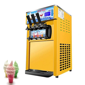Настольная Машина Для Мягкой Подачи Мороженого Коммерческие Электрические Производители Мороженого Настольные Машины 220V 110V с 3 Вкусами Мороженого