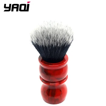 Yaqi Красная Мраморная 24 мм мужская щетка для бороды из синтетических волос, кисточка для бритья