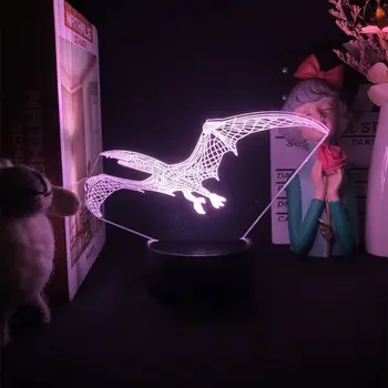 Динозавр птерозавр, 3D ночник, креативный светильник для декора спальни, Милый красочный подарок на день рождения, светодиодная лампа, Манга, прекрасный подарок для малыша