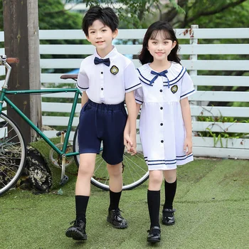 Выступление детского хора, Выпускное фото, платье для выступления, темно-синяя юбка для школы, Корея