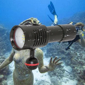 3000LM 4x XP-G2 Белый + 2x XPE Красный светодиодный фонарик для дайвинга, видеосъемки, Водонепроницаемый фонарь для подводного плавания, лампа для подводного плавания