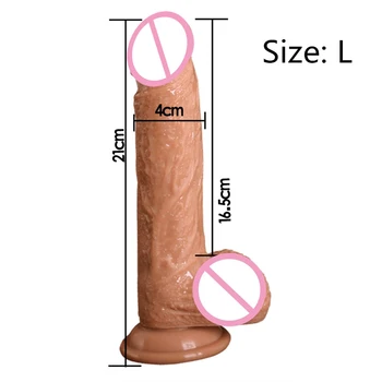 Реалистичный Фаллоимитатор 8,3 Дюйма XXL с мощной присоской Реалистичная Секс-игрушка для пениса Гибкий Фаллоимитатор G-spot с Изогнутым стержнем и шариком
