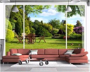 Beibehang Пользовательские 3D обои окна открытый вид на сад стерео HD фотообои спальня гостиная фон обои