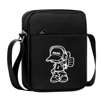 Повседневная небольшая сумка через плечо для студентов Мужская музыкальная шляпа Мини сумка для мобильного телефона для отдыха INS Модный легкий мессенджер для мальчика