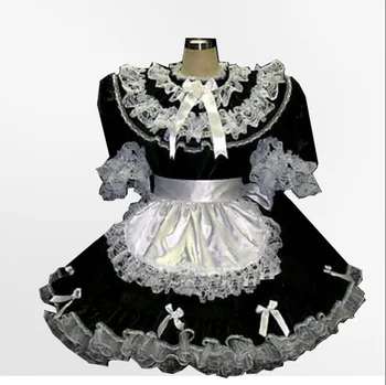 Французское Сексуальное платье для взрослых Сисси-горничной, Милое Пушистое Готическое платье с замком на заказ