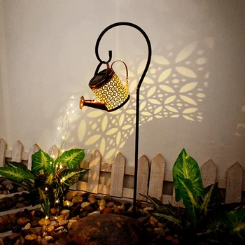 Лейка на солнечной энергии, брызгающая Фея, водонепроницаемый душ, светодиодный светильник для украшения сада, лужайки, двора