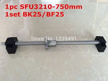 Шариковый винт SFU3210 - 750mm с обработанным концом + детали с ЧПУ для поддержки BK25/BF25