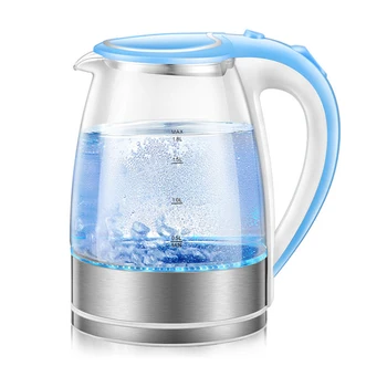 Стеклянная Электротермическая чашка 1,8 л, чайник для домашнего приготовления чая 1500 Вт с защитой от сухого вскипания, портативный нагреватель быстрого приготовления