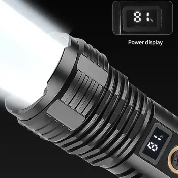 Перезаряжаемый светодиодный фонарик, водонепроницаемый IP67, мощные портативные светодиодные тактические фонари для чрезвычайных ситуаций, кемпинга, пеших прогулок