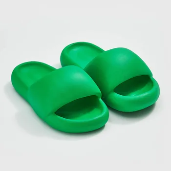 Зеленые оранжевые тапочки из ЭВА, женские летние пляжные сандалии, повседневная обувь унисекс в лаконичном стиле для ванной комнаты, мужская женская обувь