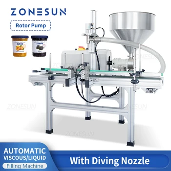 Автоматическая машина для розлива пасты ZONESUN ZS-DTGT900P Линия по производству упаковки косметики для крема для рук с вязким жидким медом, Лосьона для косметики