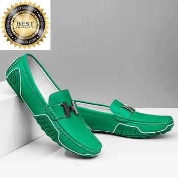 Новинка 2023 года, мужская обувь на плоской подошве, роскошные брендовые высококачественные Лоферы из натуральной кожи, Большой размер 48, Повседневные для вождения
