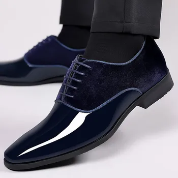 Мужские модельные туфли, Мужские Весенние свадебные Модные Офисные туфли из высококачественной кожи, Удобная деловая мужская Официальная обувь 2023, Мужская обувь