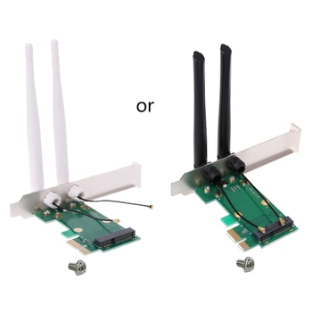 Адаптер Wi-Fi Mini PCI-E к PCIE для беспроводной карты EXPRESS с 2 антеннами