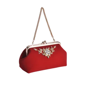 Женская сумка-клатч Новая сумка для невесты Свадебная сумка красная модная японская и корейская сумка для ужина с цепочкой двойного открывания