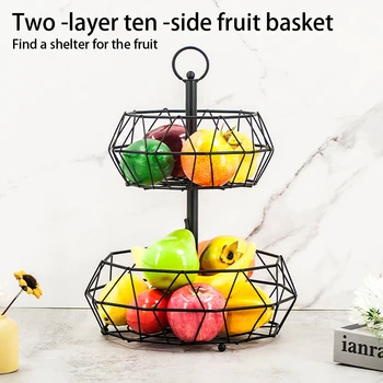 двухъярусная подставка для корзин с фруктами, органайзер для овощей, подставка для столешницы