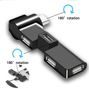 1 Шт. Высококачественный мини-USB с возможностью поворота на 4 порта USB 2.0 Концентратор, расширитель, разветвитель, кабель для передачи данных, разъем-адаптер