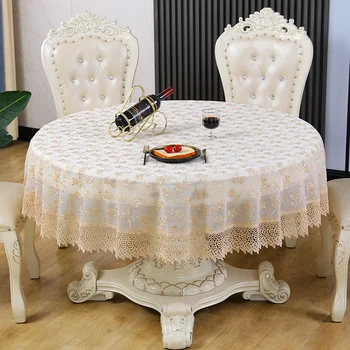 Европейская льняная скатерть, круглые кружевные скатерти, крышка обеденного стола, журнальный столик для декора гостиной, скатерть emboridery