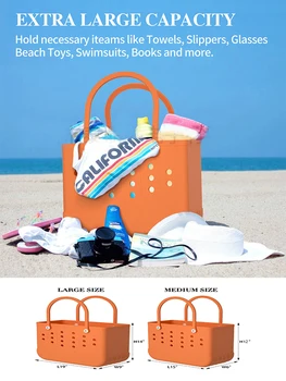 Модные пляжные сумки EVA Корзина, Большая вместительная пляжная сумка для хранения, сумки с несколькими отверстиями, Летняя сумка для женщин, спортивные товары для путешествий на открытом воздухе