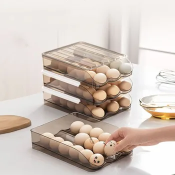 Кухонный органайзер Бытовой Прозрачный Для кухонного холодильника Лоток для яиц Держатель для яиц Корзина для хранения яиц Коробка для яиц