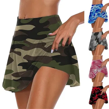 Бикини Secret Женские шорты Летние выше колена, двухслойные спортивные шорты, платье, Быстросохнущие спортивные Леггинсы для йоги, Шорты для фитнеса