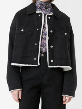 Женская куртка 2022, Осенне-зимняя новая куртка, Флисовое пальто с лацканами, Короткая Свободная однобортная женская повседневная джинсовая куртка, пальто