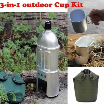 Портативный военно-полевой чайник Pinic Для Кемпинга, Бутылка для выживания на открытом воздухе, Посуда для ланча, Чайник для воды, Посуда для пикника, Набор для приготовления пищи