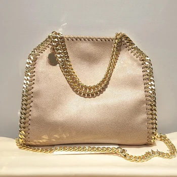 Дизайнерская сумка из микрофибры с плетеной цепочкой в стиле ретро, женская новая модная многофункциональная сумка через плечо большой емкости