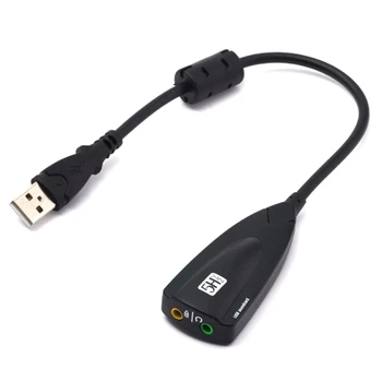 Внешняя звуковая карта USB 7,1 Адаптер 5HV2 USB для 3D CH Sound Антимагнитная Аудиогарнитура Микрофон 3,5 мм Разъем Для Портативных ПК
