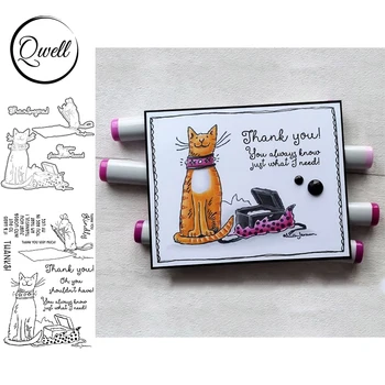QWELL Mice Cat Carpet Painting Toolbox, тематические штампы с прозрачными штампами, шаблон для изготовления поделок из бумаги 2021, Новинка