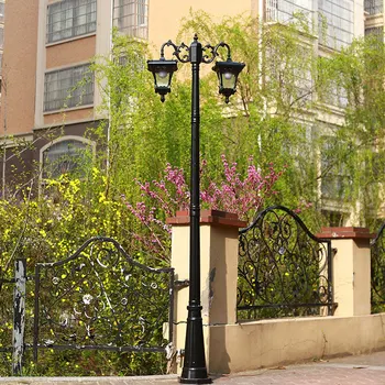 Уличная водонепроницаемая лампа для внутреннего двора, ландшафтного сообщества, парка, виллы, коммерческой зоны, Двухконечная лампа с высоким полюсом