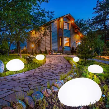 Наружная солнечная лампа Led RGB Сад Современные креативные камни Газонные фонари Солнечные водонепроницаемые IP65 для декораций дома и сада на заднем дворе