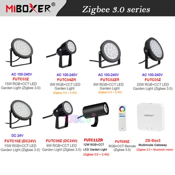 Miboxer 6 Вт 9 Вт 15 Вт 25 Вт RGB + CCT Светодиодный Садовый Светильник Zigbee 3,0 Водонепроницаемый IP66 Умный Уличный Светильник для газона с Голосовым/App Управлением AC110V-220V