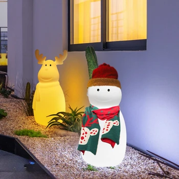 Солнечные Рождественские Светящиеся огни в виде Лося, Снеговика, Напольный Красочный декор на Хэллоуин, Лампы для ландшафта во внутреннем дворе, на лужайке