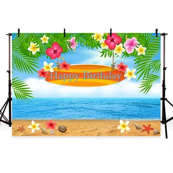 Фон для Фотосъемки Летний Пляж Голубое Небо Море Цветочный Декор Фон Для Фотосессии В студии Реквизит для Фотосессии на Фотофон