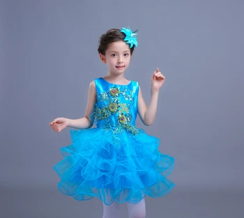Детский праздничный костюм для детского представления, Танцевальная Вуаль, Юбка-пачка для хористов детского сада, костюм Принцессы для девочек