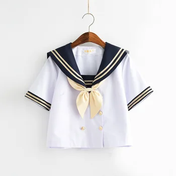 2023 Новая рубашка с матросским воротником, модная школьная форма для девочек, топы, студенческая форма, Матросский топ, униформа JK из японского аниме