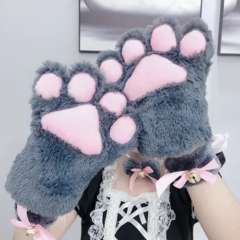 Плюшевые перчатки с кошачьей лапой, Мультяшные перчатки для косплея, реквизит для детских представлений с кошачьей лапой
