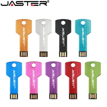 JASTER Металлический ключ USB 2,0 Флэш-накопители 64 ГБ 32 ГБ Модный Водонепроницаемый флеш-накопитель 16 ГБ 8 ГБ Высокоскоростной Memory stick U диск Для Ноутбука