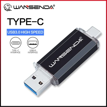Флэш-накопитель WANSENDA TYPE-C USB 3.0 для устройств Android/ПК/Mac 512 ГБ 256 ГБ 128 ГБ 64 ГБ 32 ГБ 16 ГБ Memoia Cle USB Stick