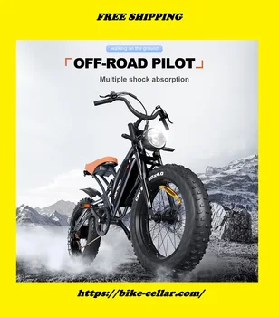 Jansno X50 Wide Fat Tire 20-дюймовый Горный велосипед с переменной скоростью, Ретро Внедорожный Пляжный мотоцикл, Электрический Велосипед
