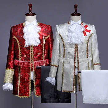 Европейский Двор 18-й Мужской Королевский Военный Принц Куртка Брюки Форменный костюм Костюм Колониальный Смокинг Гамильтон Комплект Джордж Вашингтон