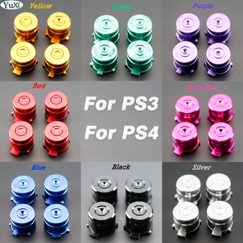 YuXi 1 Комплект Металлических Колпачков Для большого пальца Для PS3 PS4 ABXY Алюминиевые Кнопки-Пули Для Playstation 3 4 Аксессуары Для Геймпада