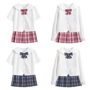 Японские Летние Плиссированные юбки для девочек с высокой талией, Женское короткое платье для JK, Школьная форма, Одежда для студентов, Манга, Аниме