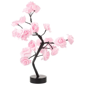 Лампа с Цветочной розой, Розовое дерево, светодиодная лампа, ночник, лампа для спальни, настольный светильник