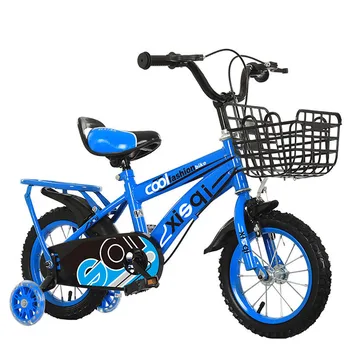 12-дюймовый детский велосипед с рамой из Высокоуглеродистой стали, безопасный и стабильный, с тренировочными колесами и задним тормозом, Противоскользящие износостойкие шины
