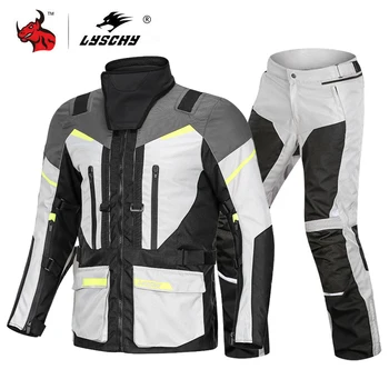 Мотоциклетная куртка, брюки, костюм, осень-зима, водонепроницаемая, защищенная от холода, для езды на мотоцикле, мото куртка, туристическое защитное снаряжение CE