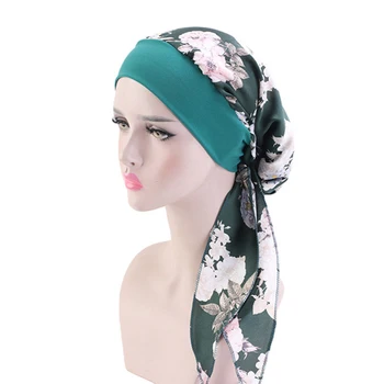 2022 модные женские хиджабы с цветочным принтом, шапка-мусульманский головной платок, тюрбан, капор, готовая одежда, женская накидка под хиджаб, шапки