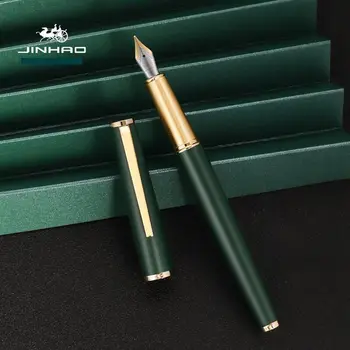 Высококачественная Авторучка JinHao 96 Матовый Зеленый Elegante Фирменные Канцелярские принадлежности Золотые Чернильные Ручки Новинка